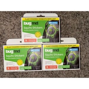 BugMD 3 Boxes Squito Stickers Plant Powered 78 Citronella Repellent Patches each